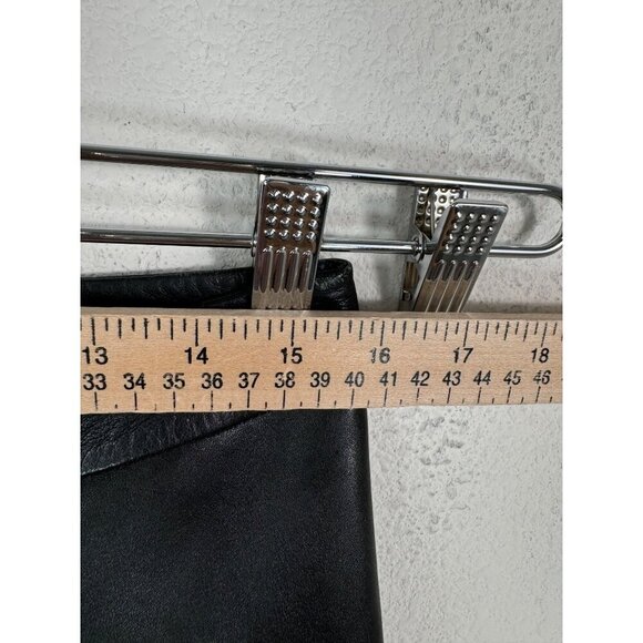 Elements By Vakko Women's Black Leather biker 90s Pants 8 - Picture 4 of 12